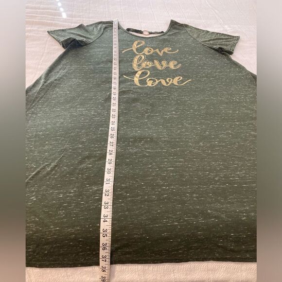 JESSE & J Green Gold Love Mini Dress Gold Strap Accent in the back 2X - Picture 9 of 11